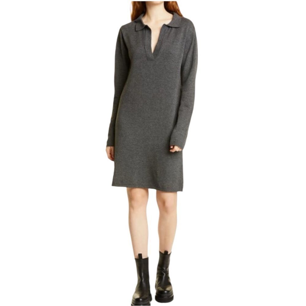 Birgitte‎ Herskind Harriet Long Sleeve Sweater Dress In Dark Gray Size XS